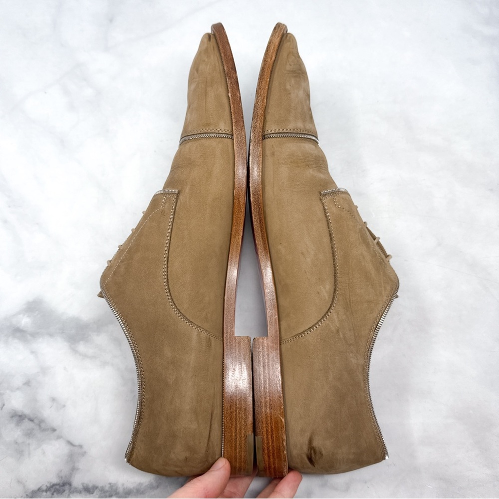 Christian Louboutin Greggo Zip Flat Calf Nubuck Zipper Trim Lace Up Dress Shoes - Picture 9 of 14